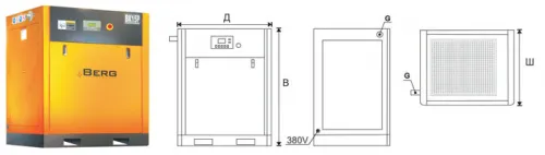 Винтовой компрессор Berg BK-15P-E 10