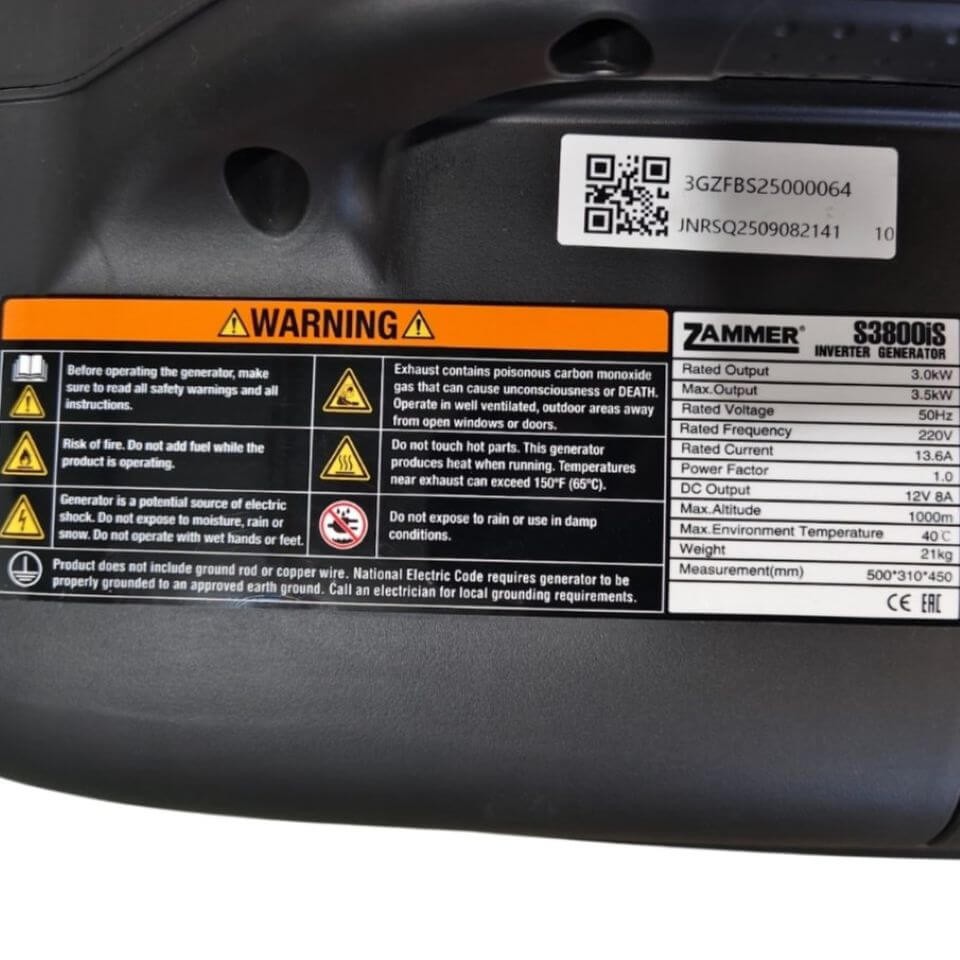 Бензиновый генератор Zammer S3800iS